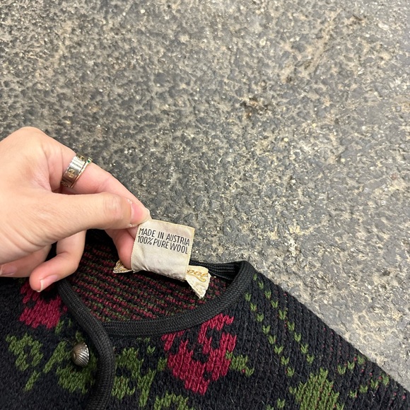 Bergland Original Shetland Wool Cardigan Sweater Rose Women’s Small Vintage - Picture 5 of 6